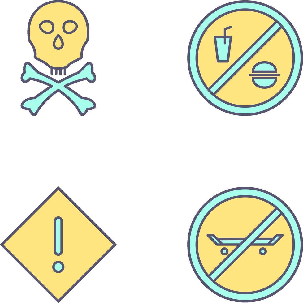 death sign and no foods or drink Icon vector