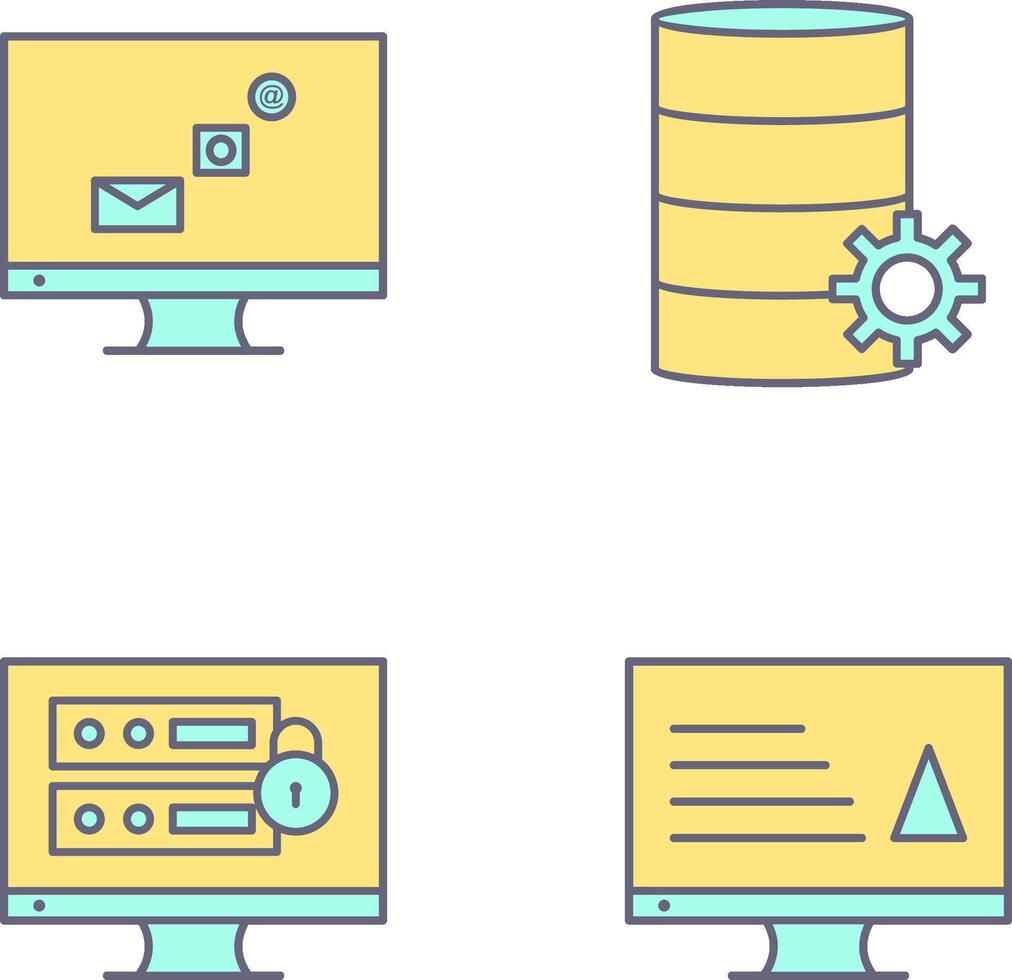 digital marketing and database management Icon vector