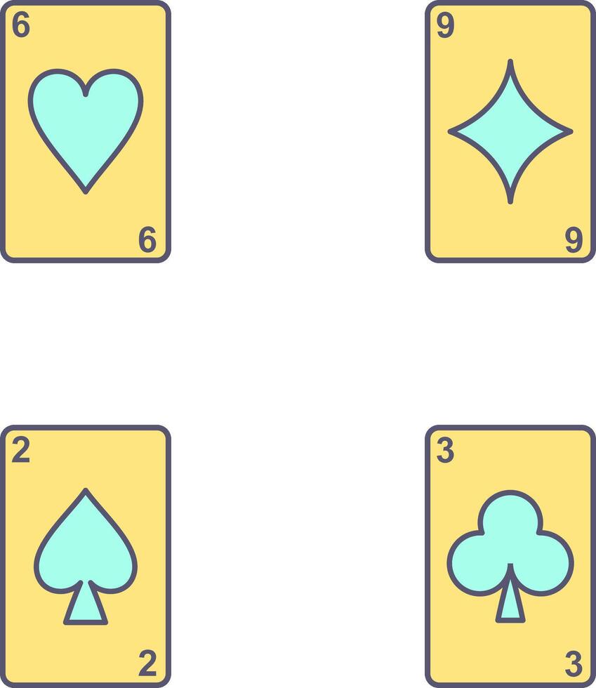 heart cards and diamonds card Icon vector
