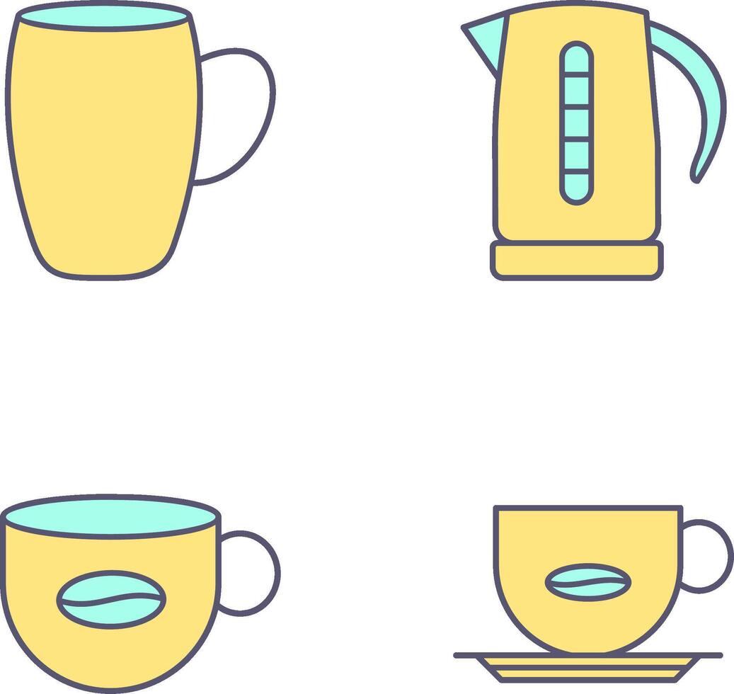 mug and kettle Icon vector