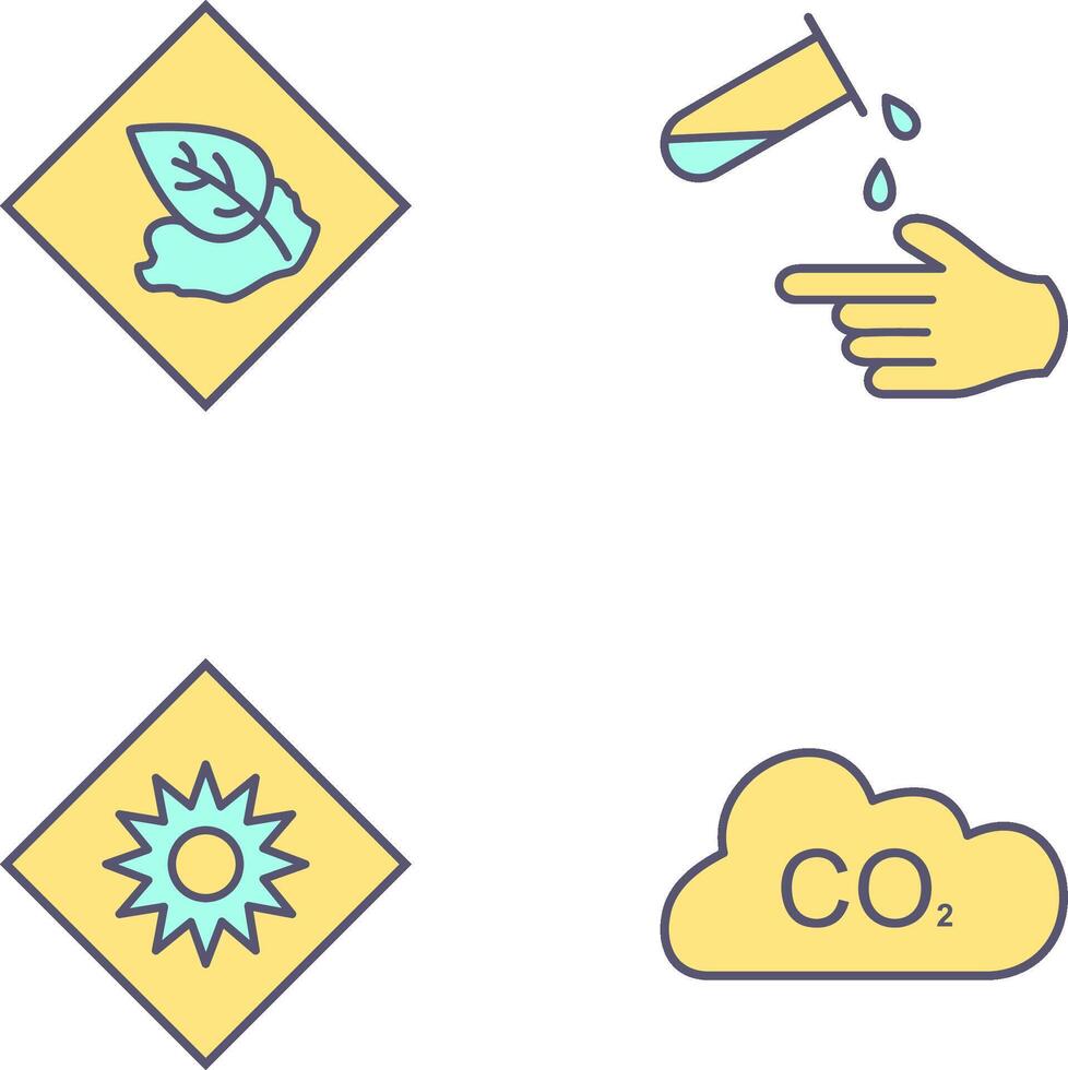 Environment hazard and Corrosive hazard Icon vector