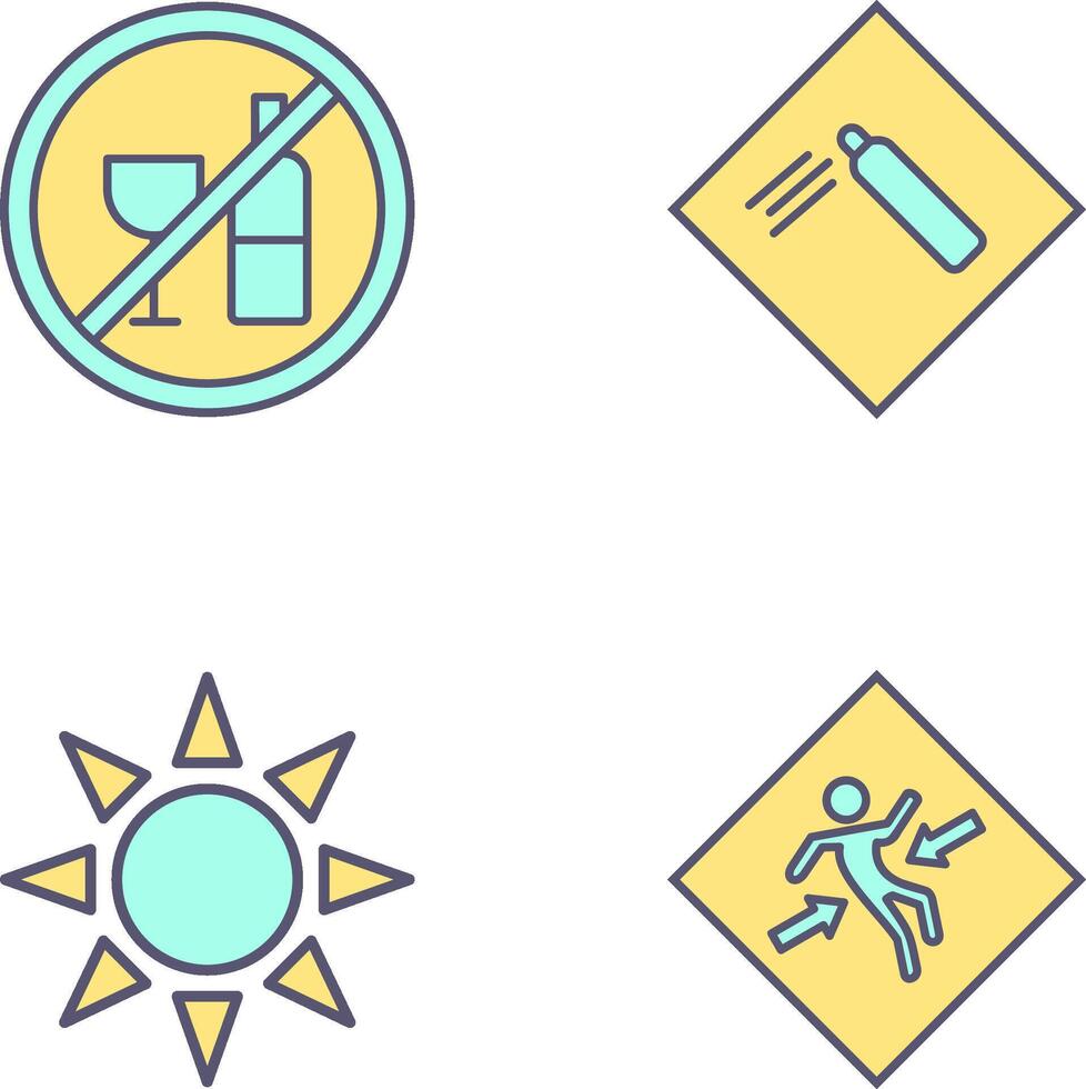 Pressurized cylinder And no drinking Icon vector
