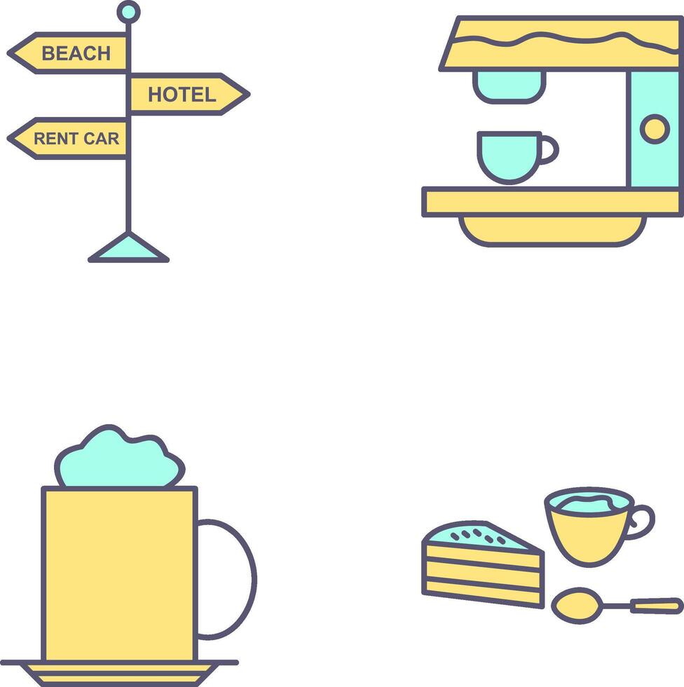 signboard and coffe machine Icon vector