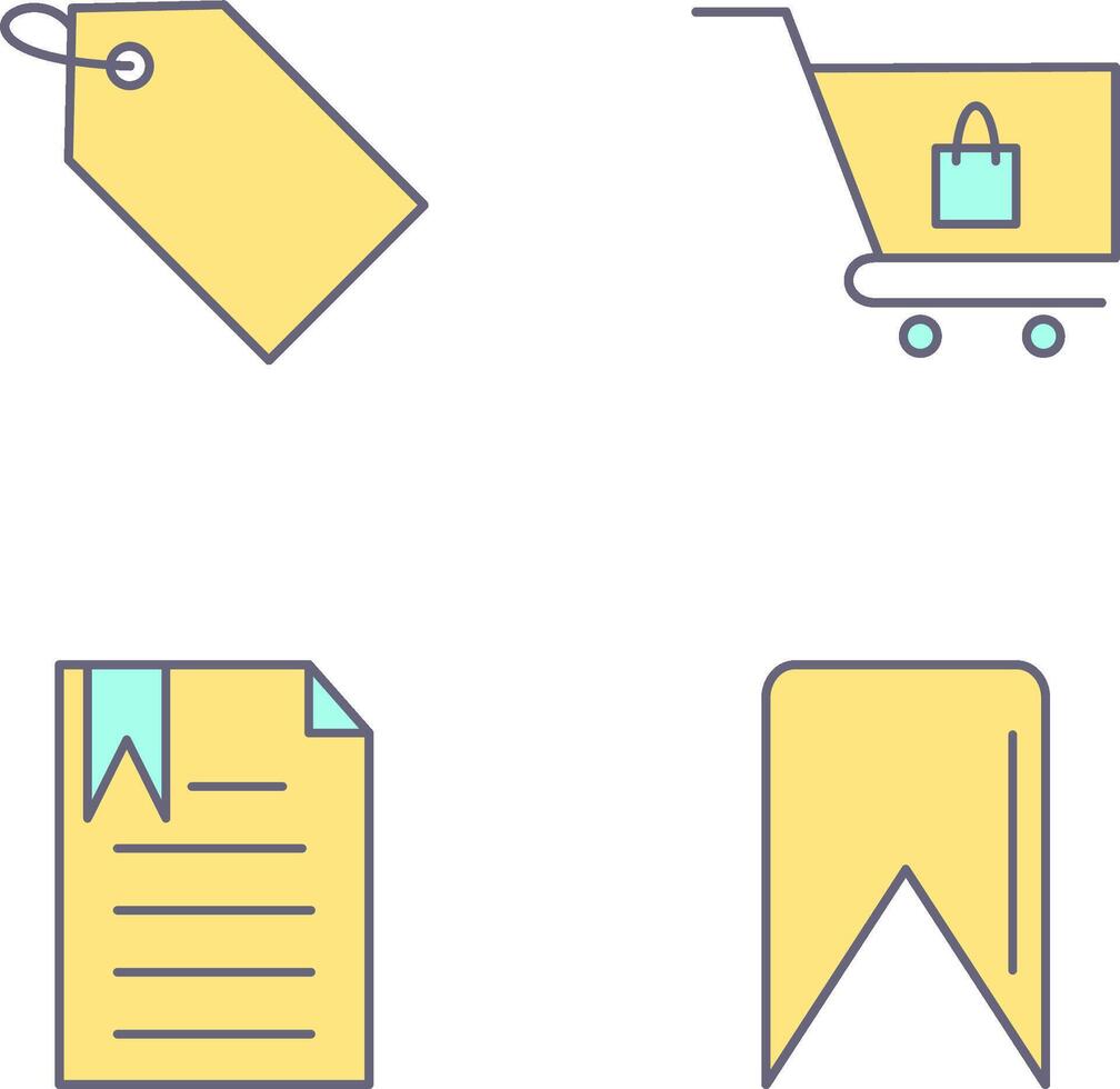 tag and cart Icon vector