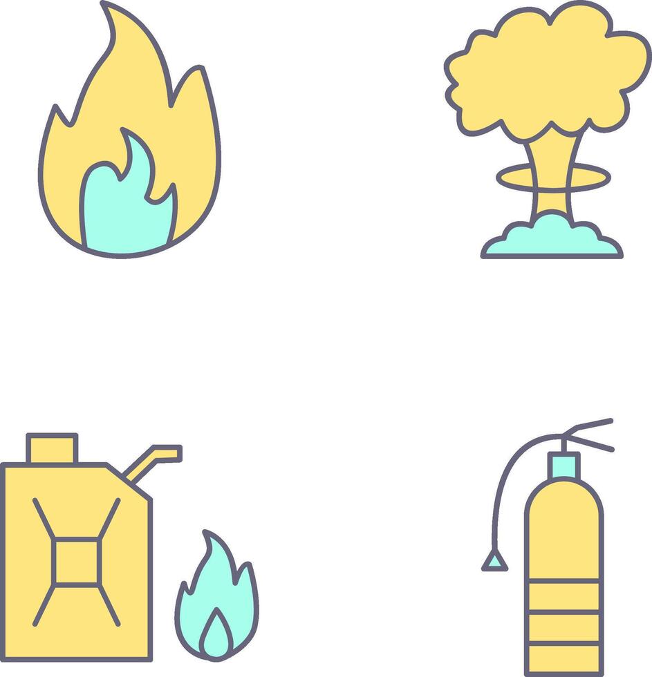 flame and bomb blast Icon vector