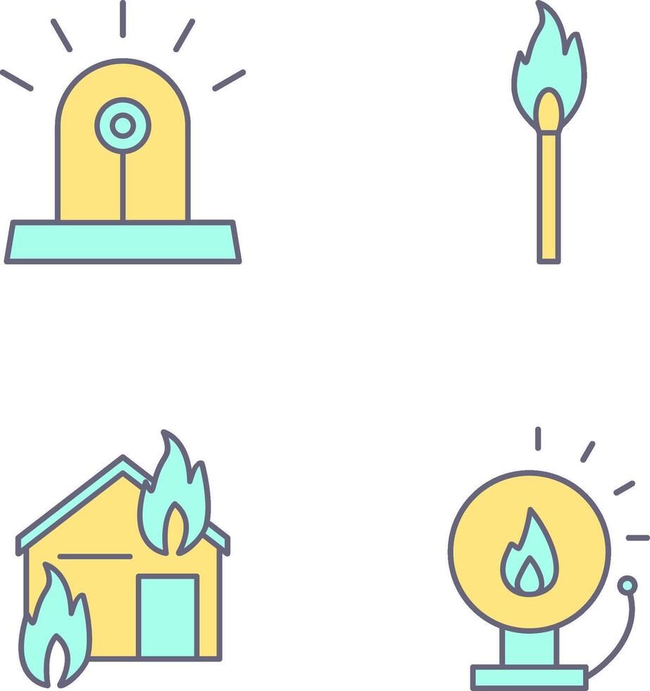 siren and lit matchstick Icon vector