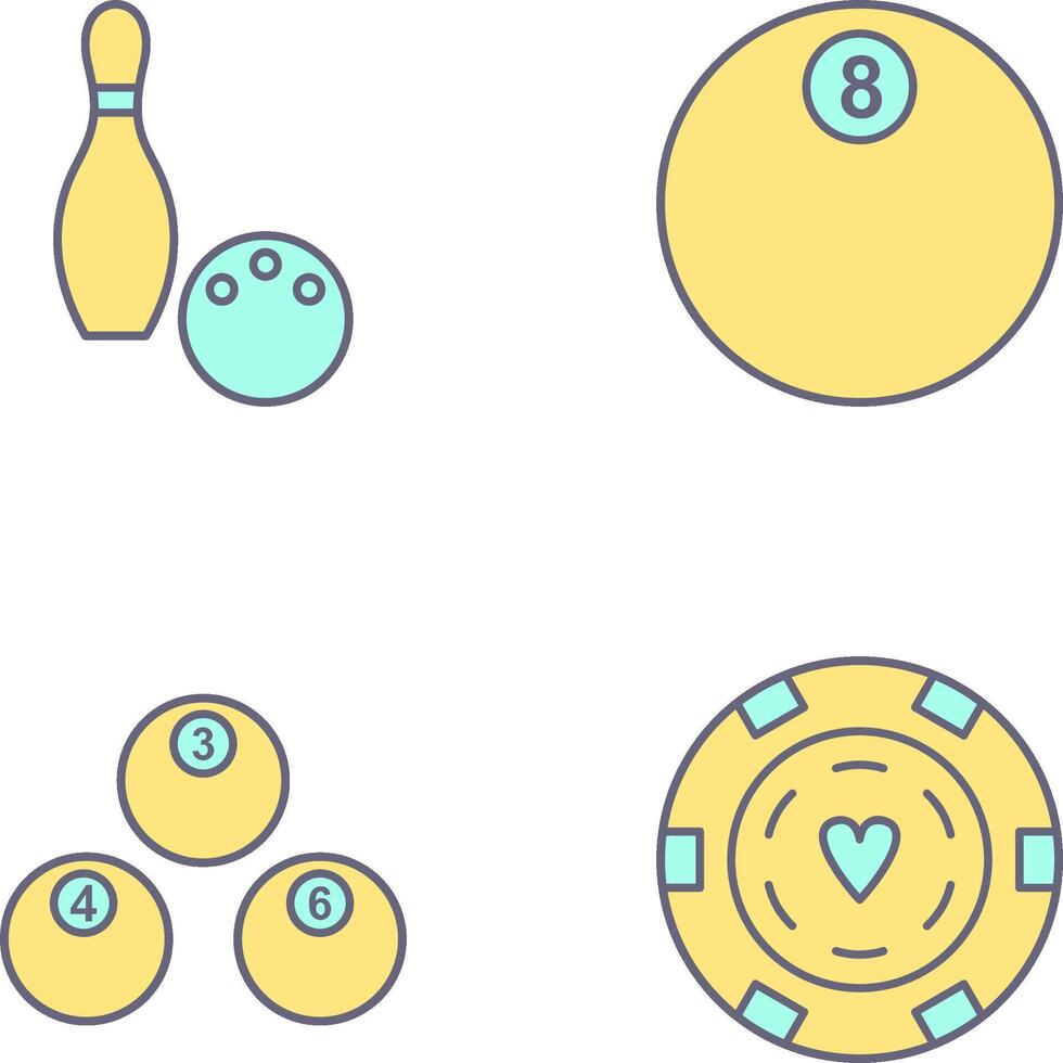 Bowling and Eight Ball Icon vector