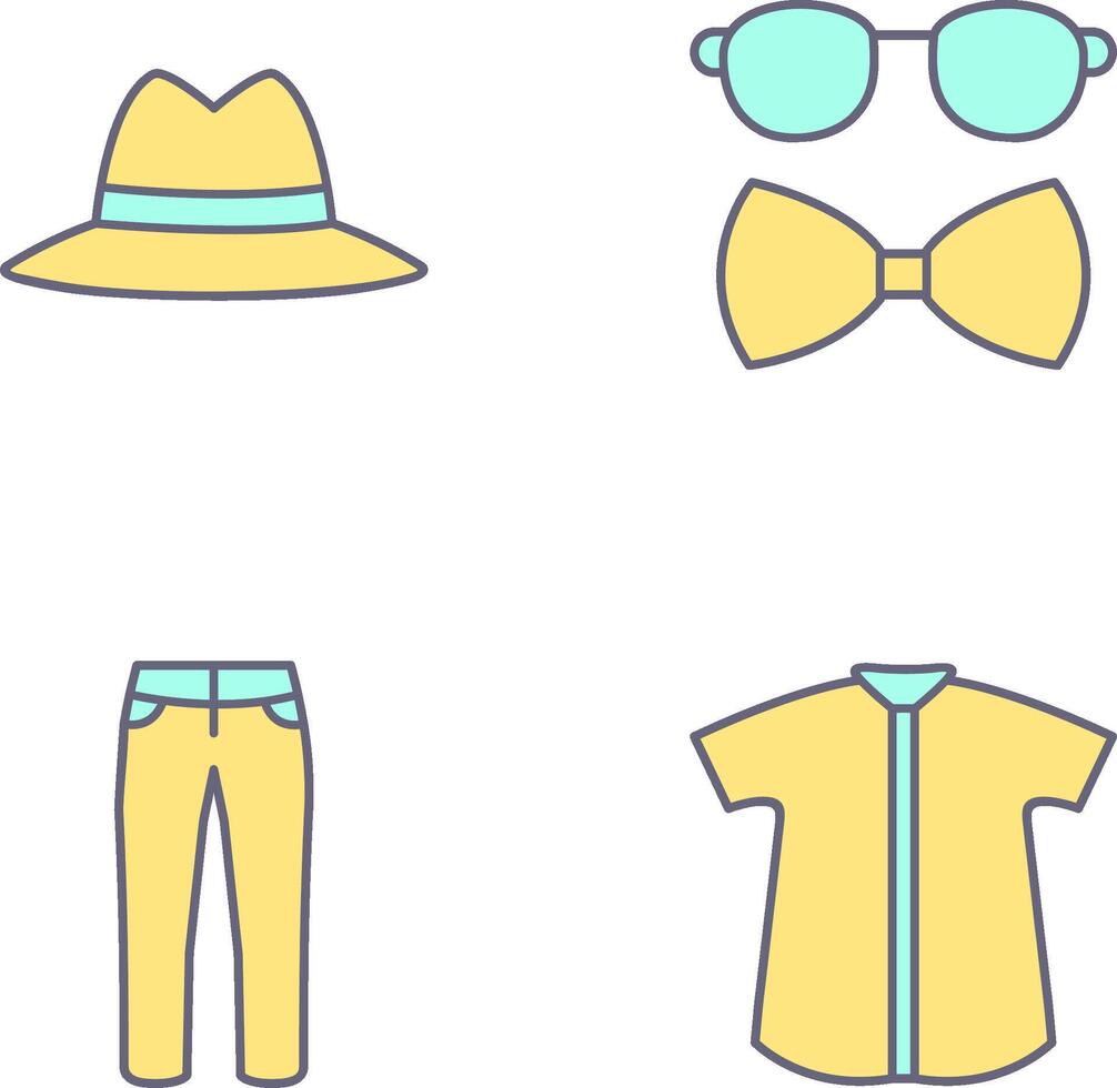 sombrero y hipster estilo icono vector