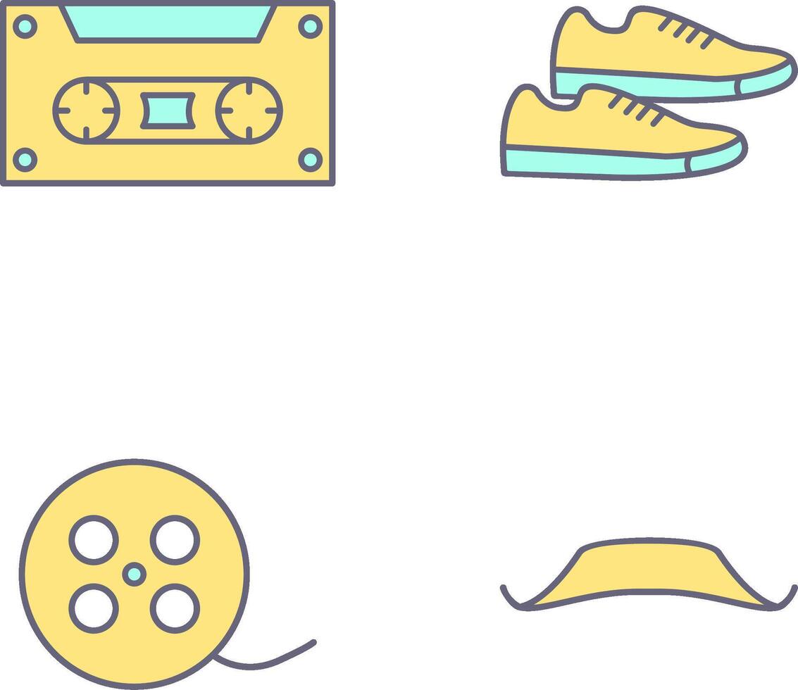 Casette and Sneakers Icon vector