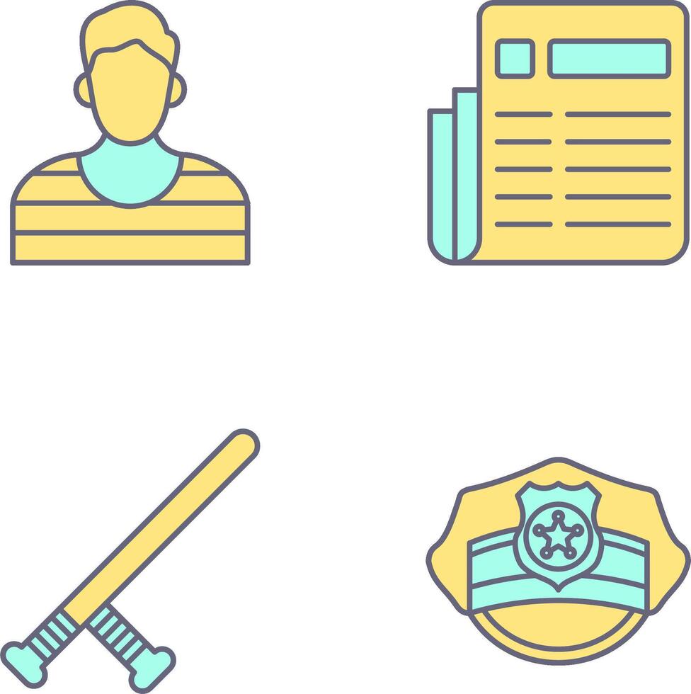 Prisioner and Newespaper Icon vector