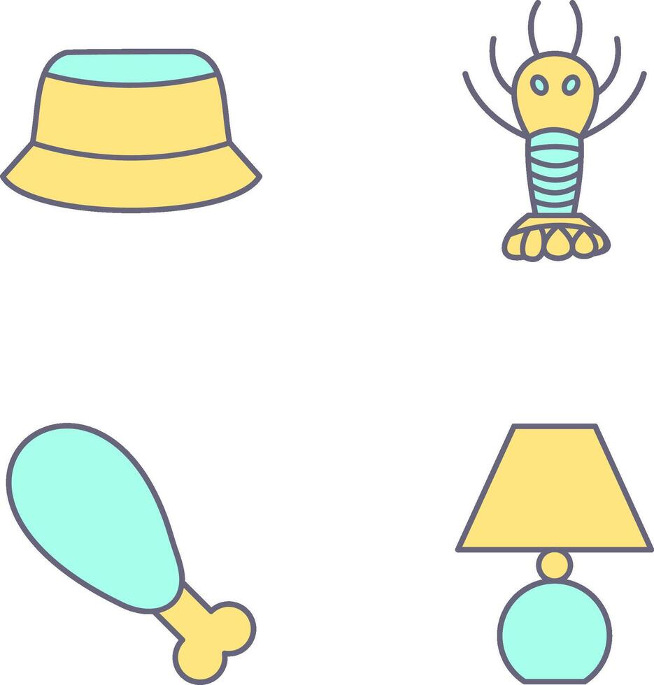 Men Hat and Lobster Icon vector