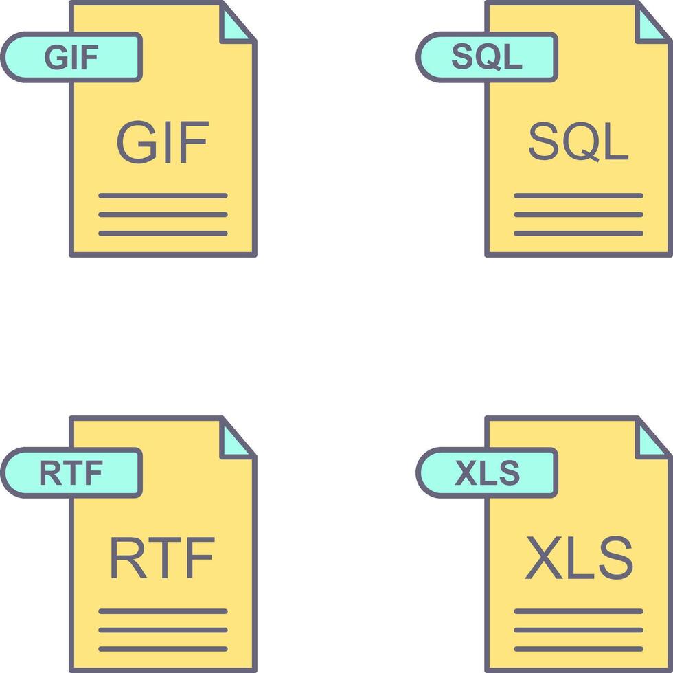 GIF and SQL Icon vector