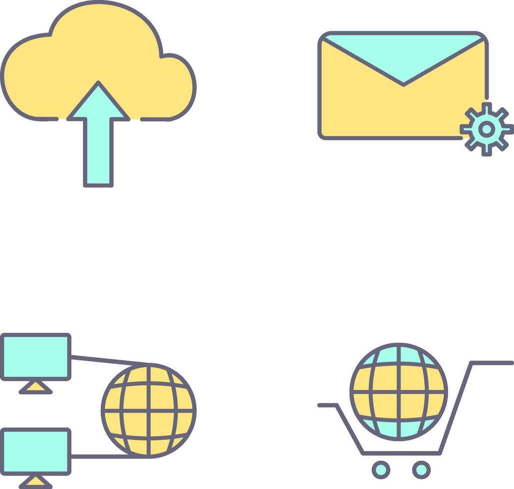 Upload to Cloud and Message Settings Icon vector
