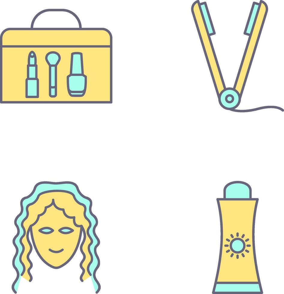 Cosmetics and Straightener Icon vector