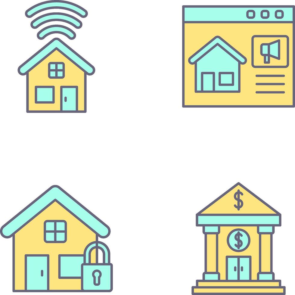 Smart house and Marketing Icon vector