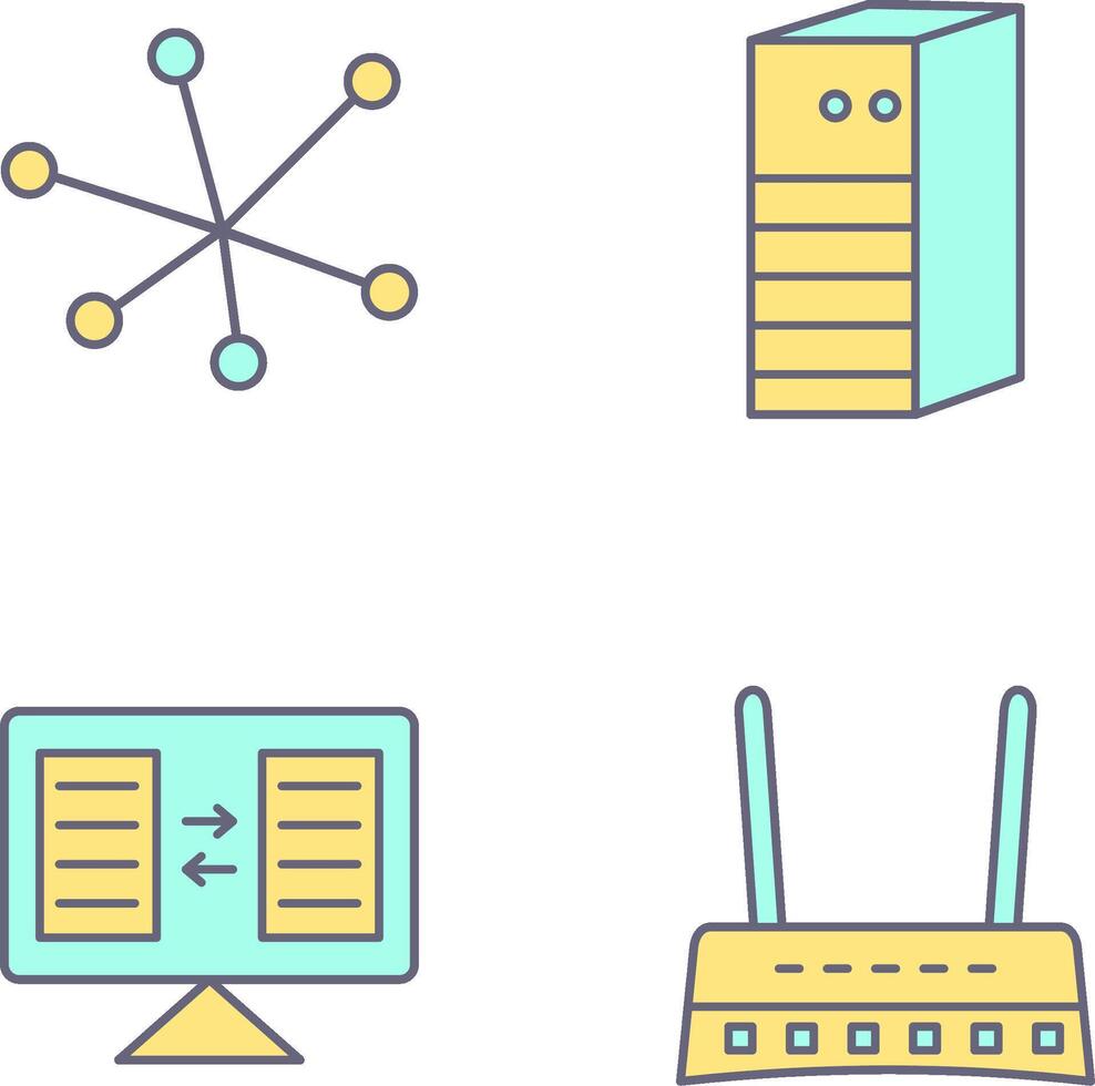 Internet and Server Network Icon vector