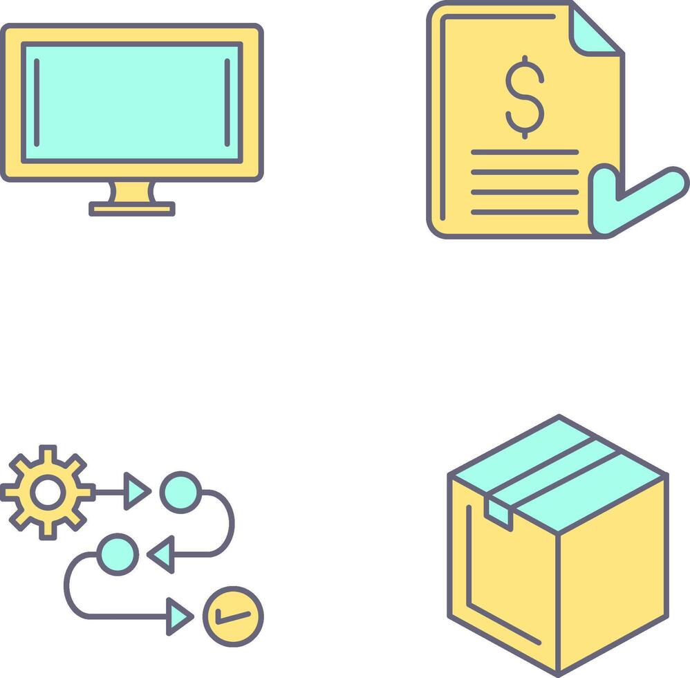 Monitor and Invoice Icon vector