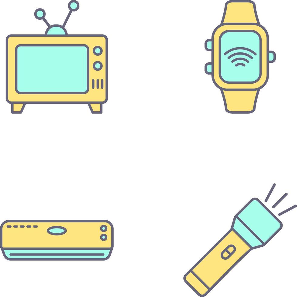 Television and Smart Watch Icon vector