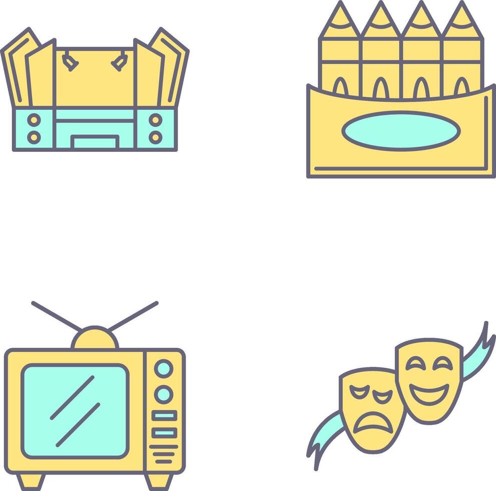 Stage and Crayons Icon vector