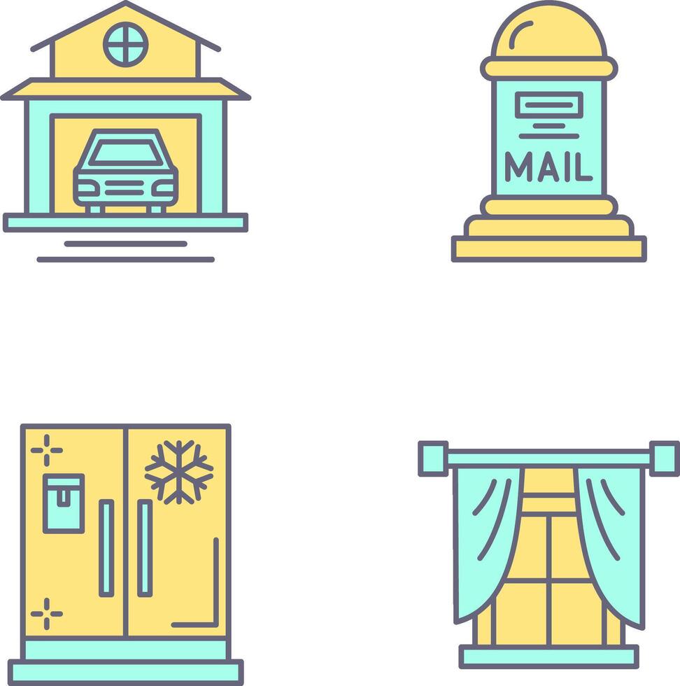 Garage and Mail Box Icon vector