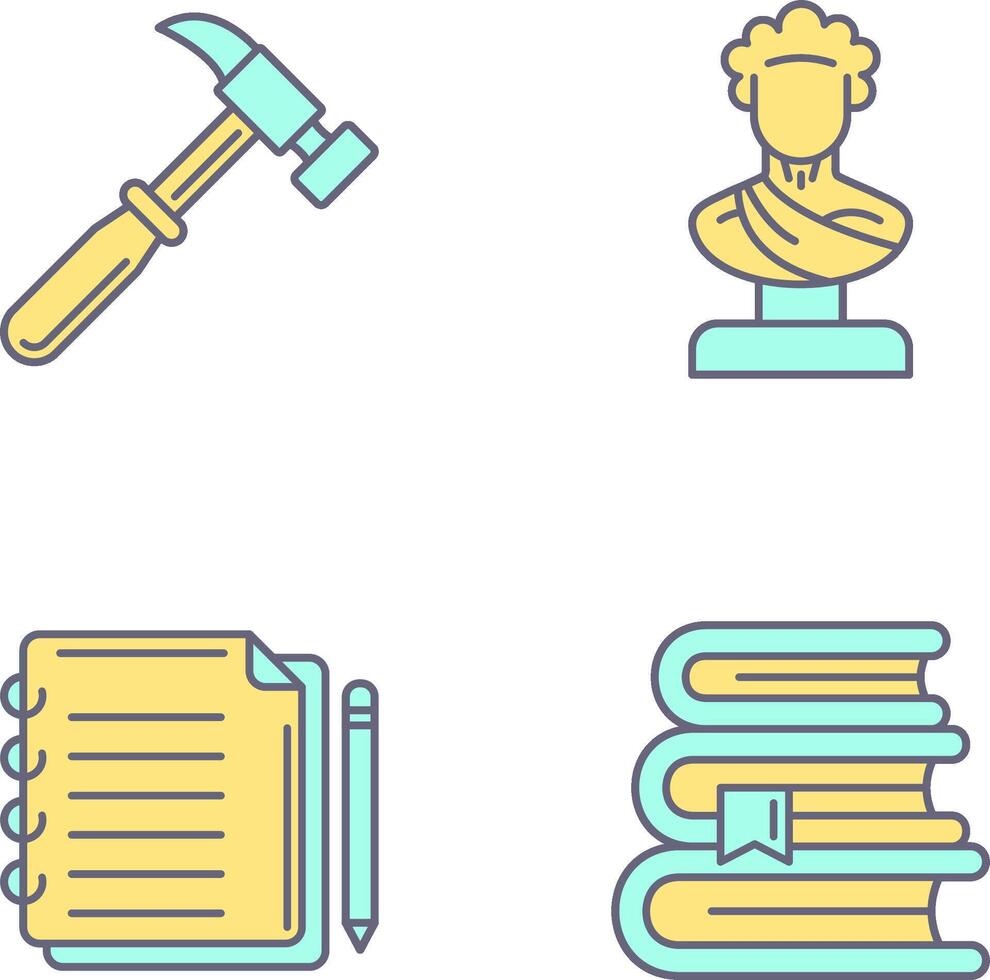 Hammer and Statue Icon vector