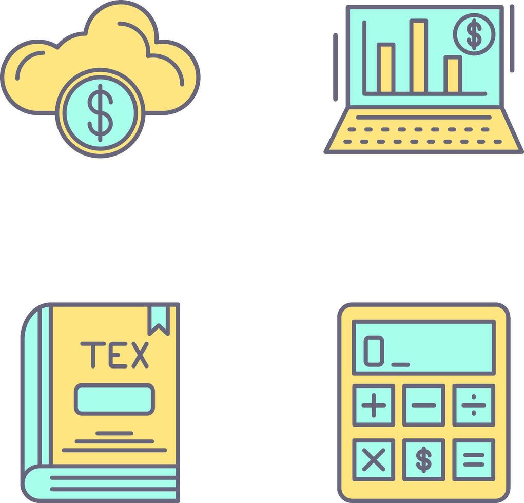 Cloud Computing and Bar Chart Icon vector