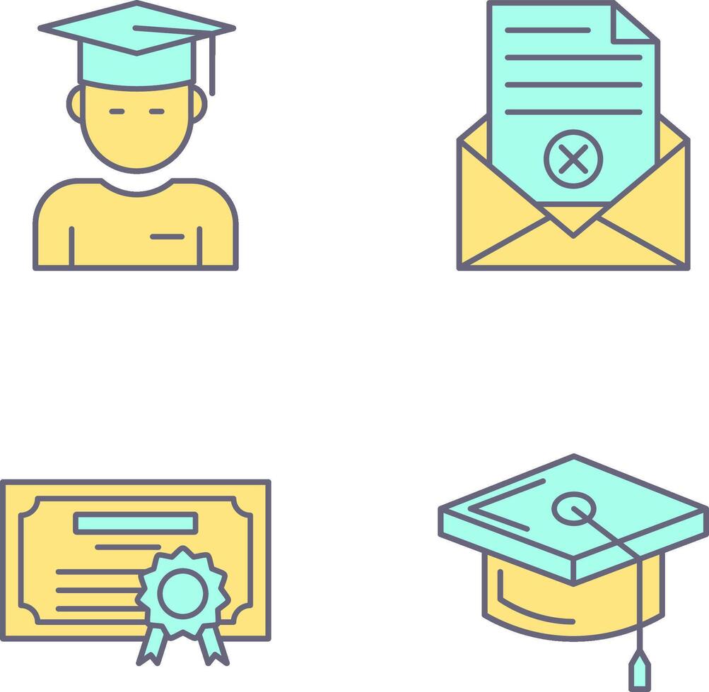 Graduate Student and Rejection Of A Letter Icon vector