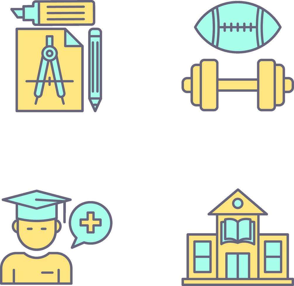 Study Tools and Sport Faculty Icon vector