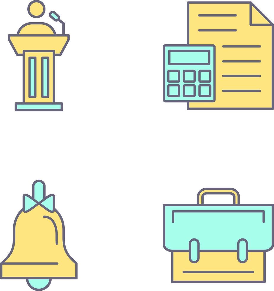 Podium and CalculatorSnack and Money Icon vector