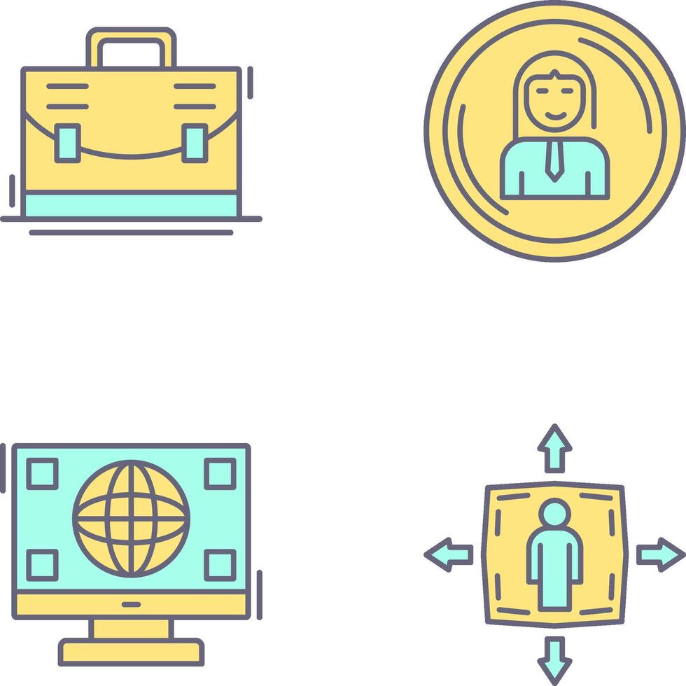 Briefcase and User Icon vector