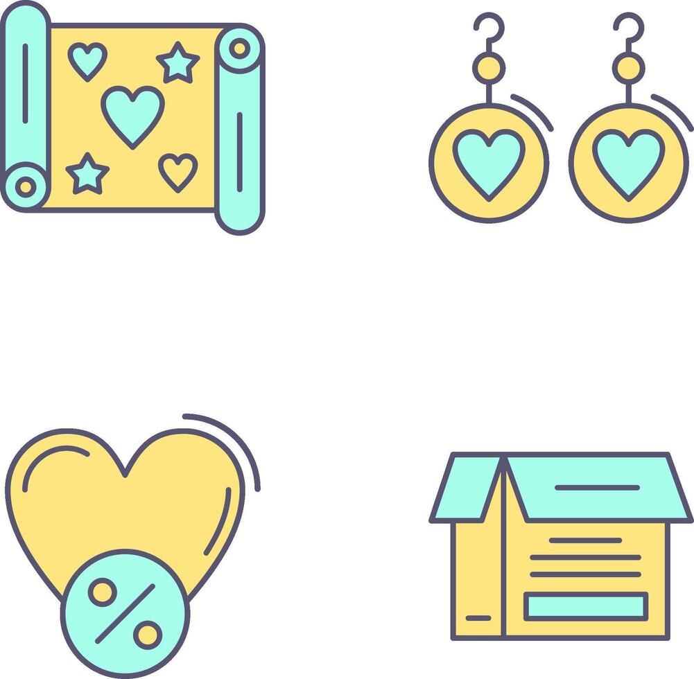 Gift Wrap and Earrings Icon vector