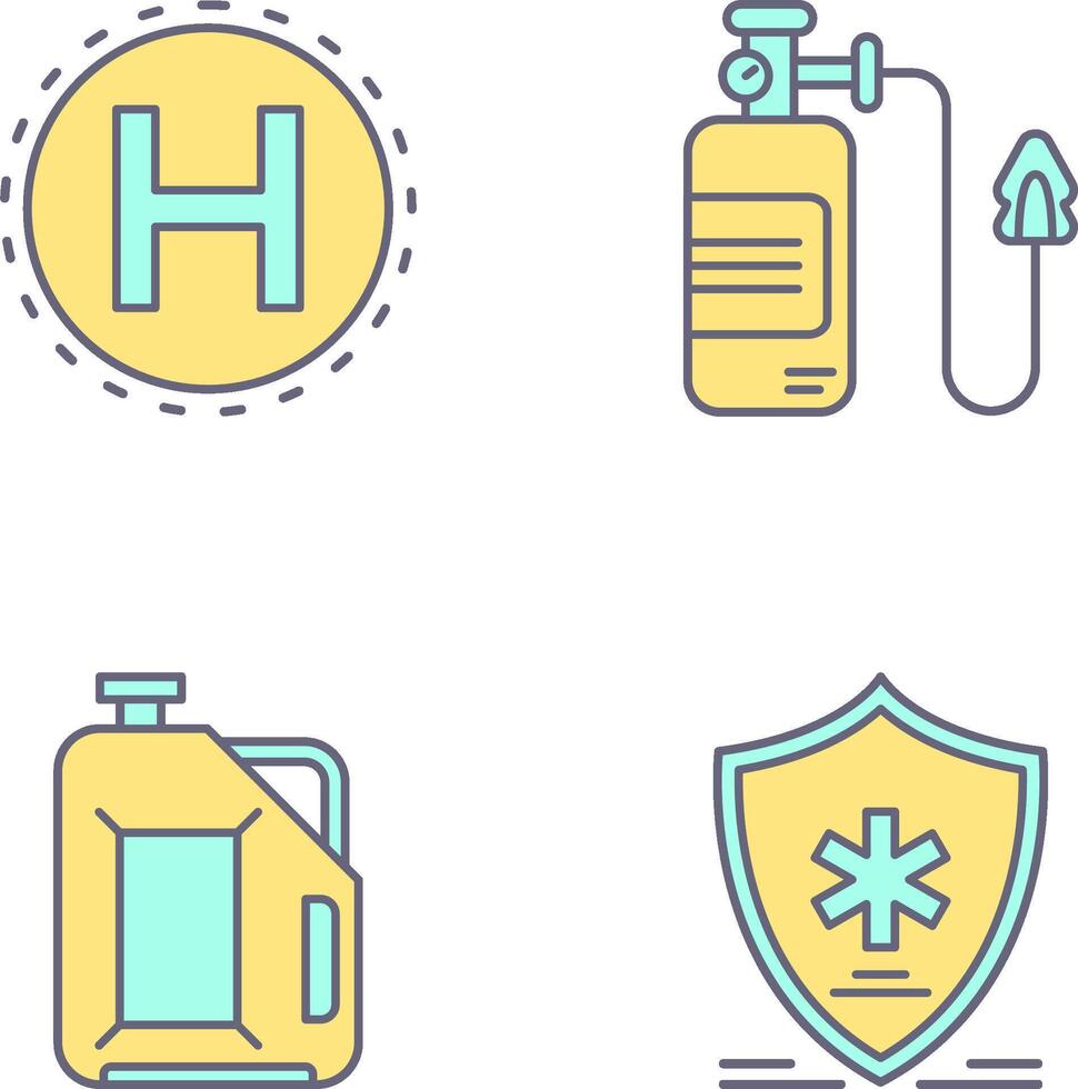 Helipad and Oxygen Icon vector