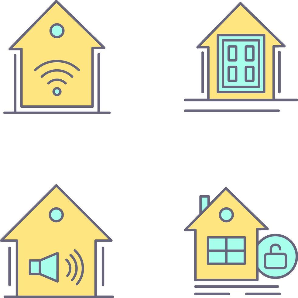 Smart Home and Window Icon vector