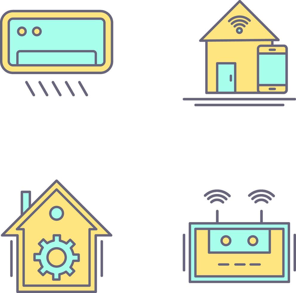 Air Conditioner and Home Automation Icon vector