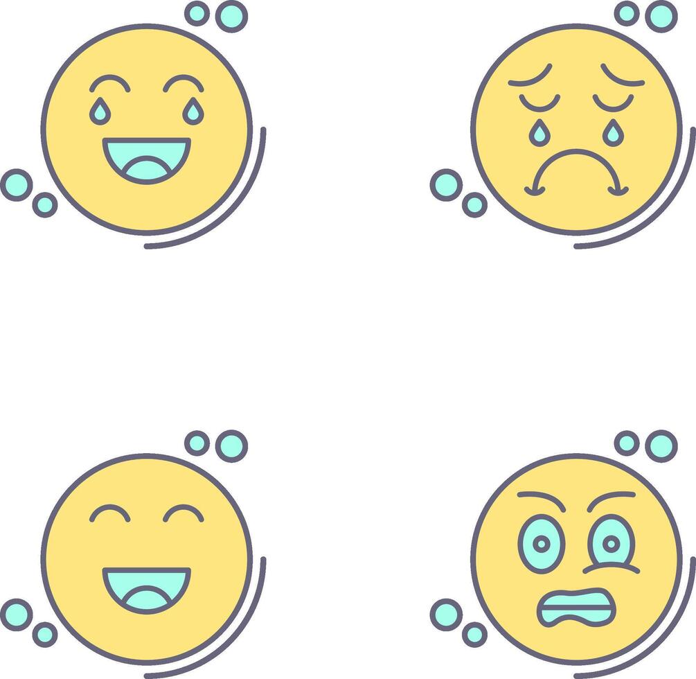 Loughing and Unhappy Icon vector