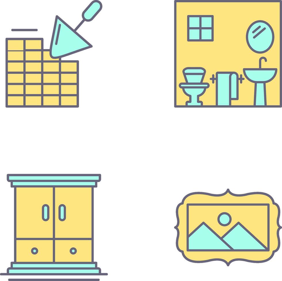 Brickwall and Bathroom Icon vector