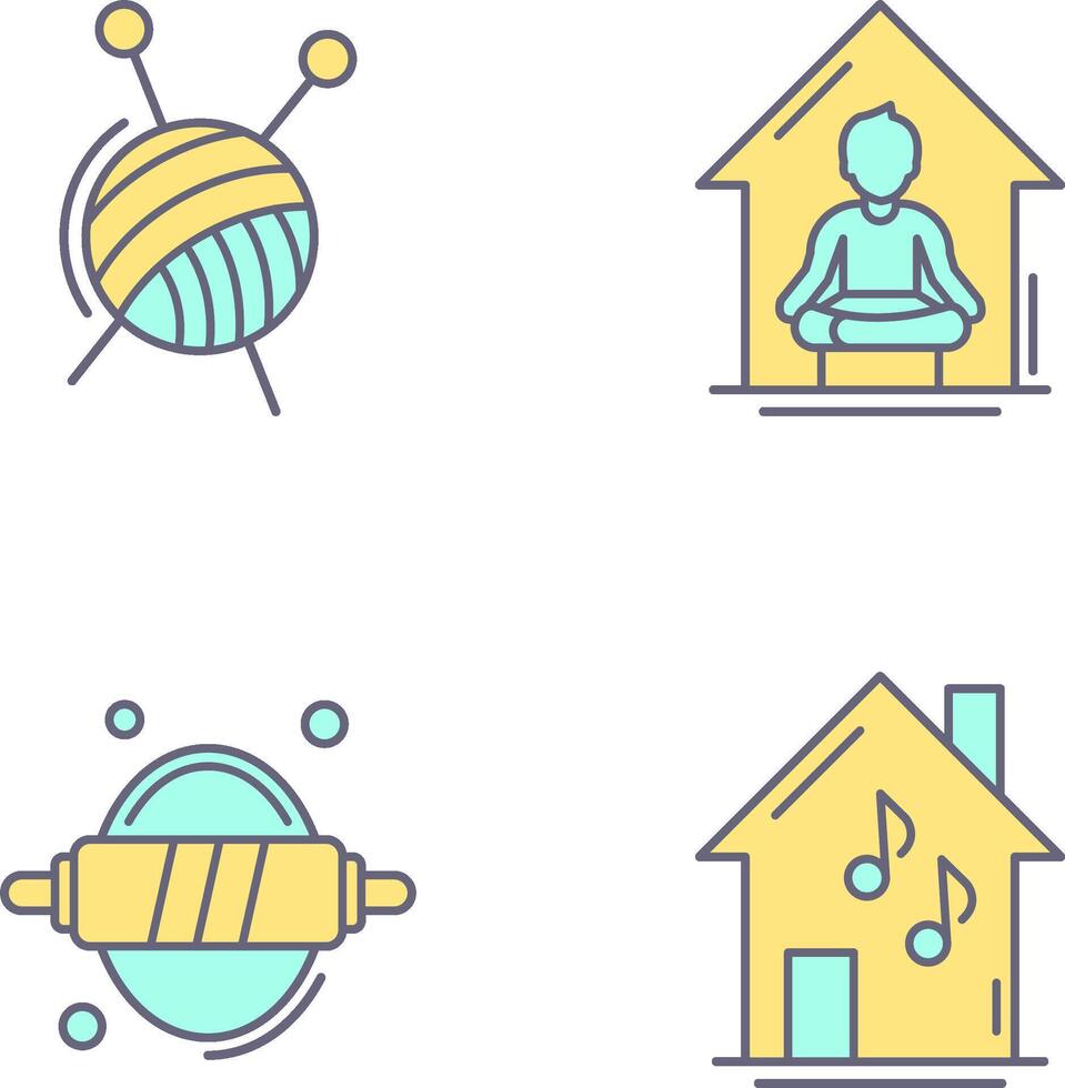 Knitting and Yoga At home Icon vector