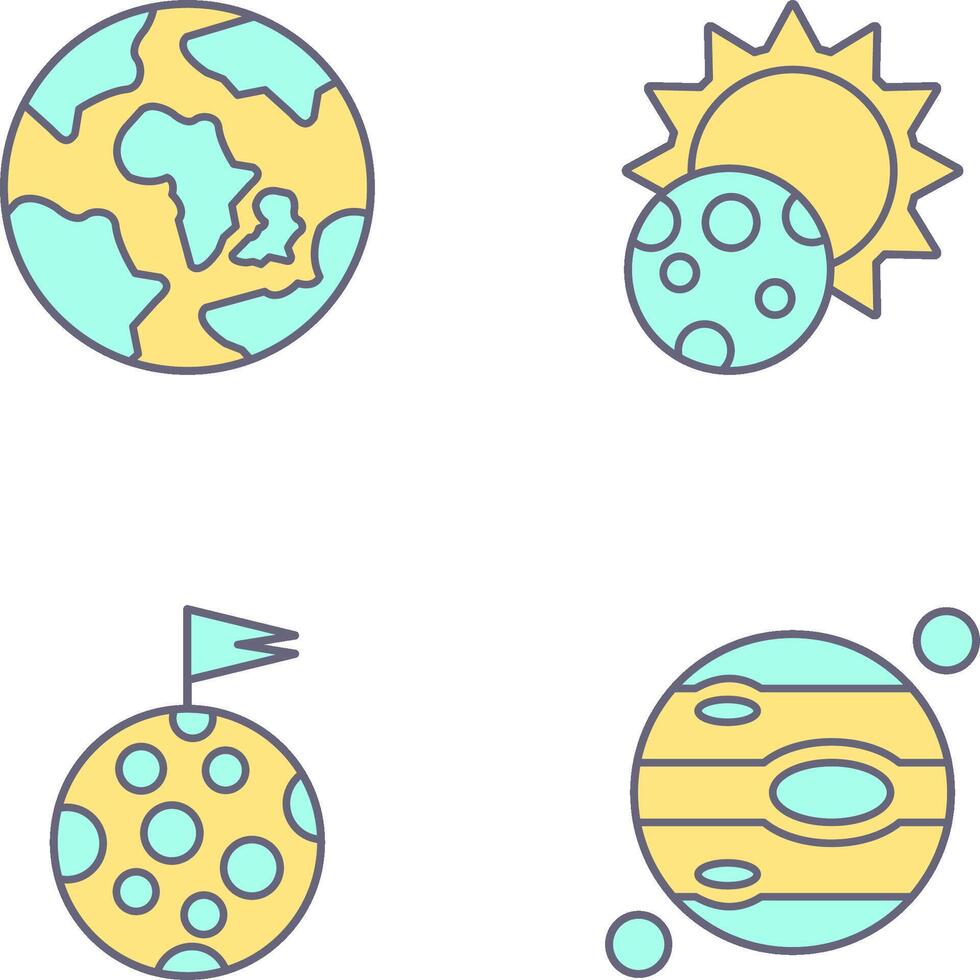 earth and eclipse Icon vector