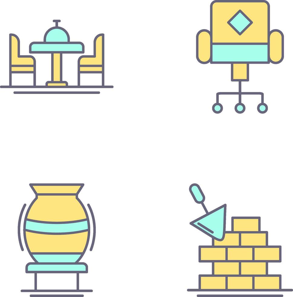 Chair and Dinning Table Icon vector
