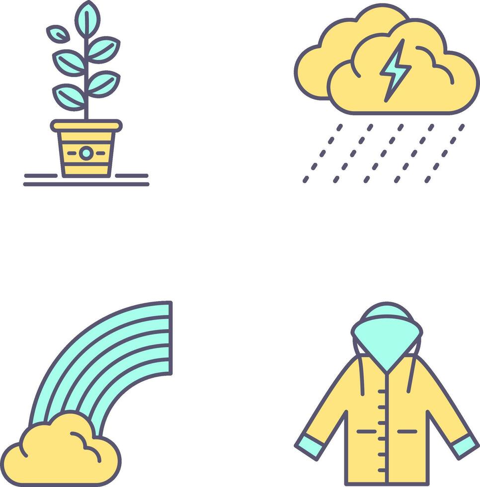 Planting and Rainy Day Icon vector