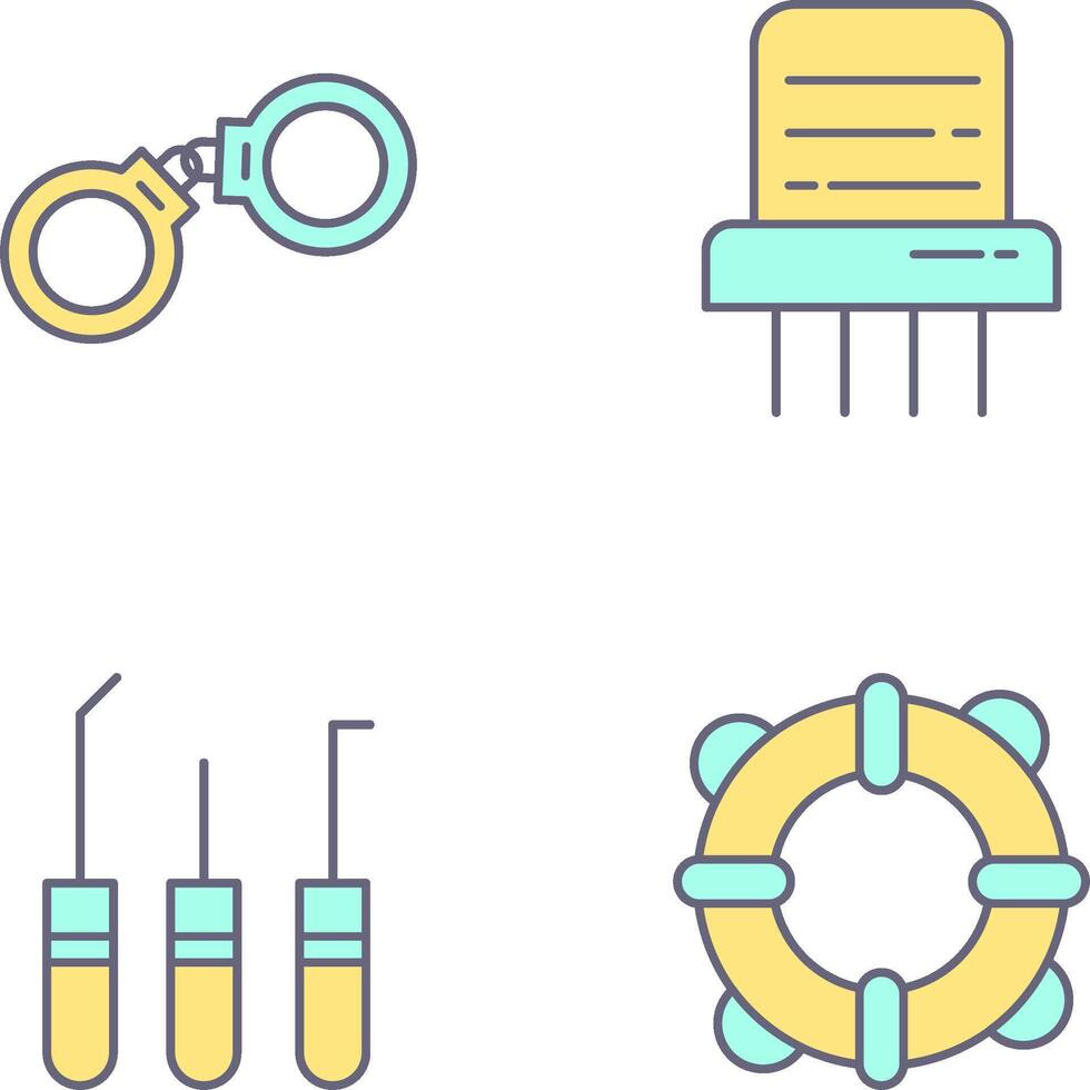 Handcuffs and Paper Shredder Icon vector