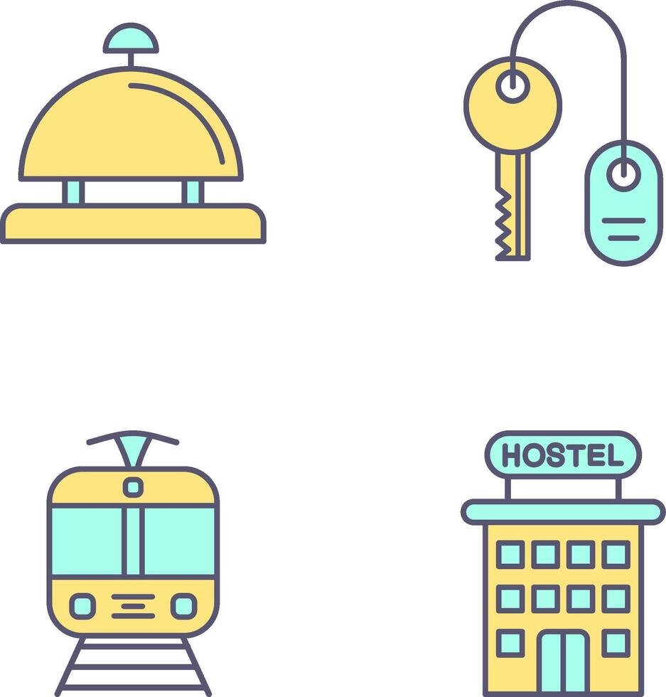Room key and Desk Bell Icon vector