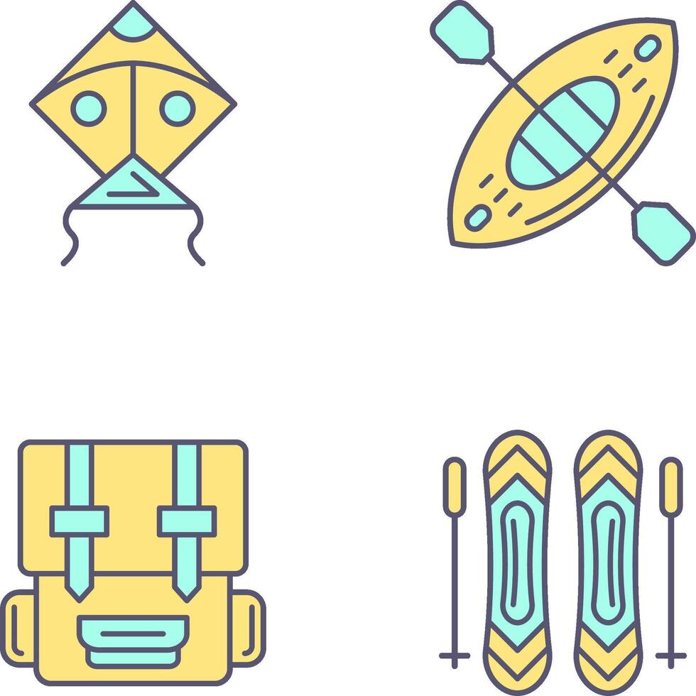 Kite and Kayak Icon vector