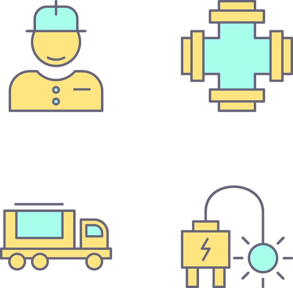 Worker and Plumbing Icon vector