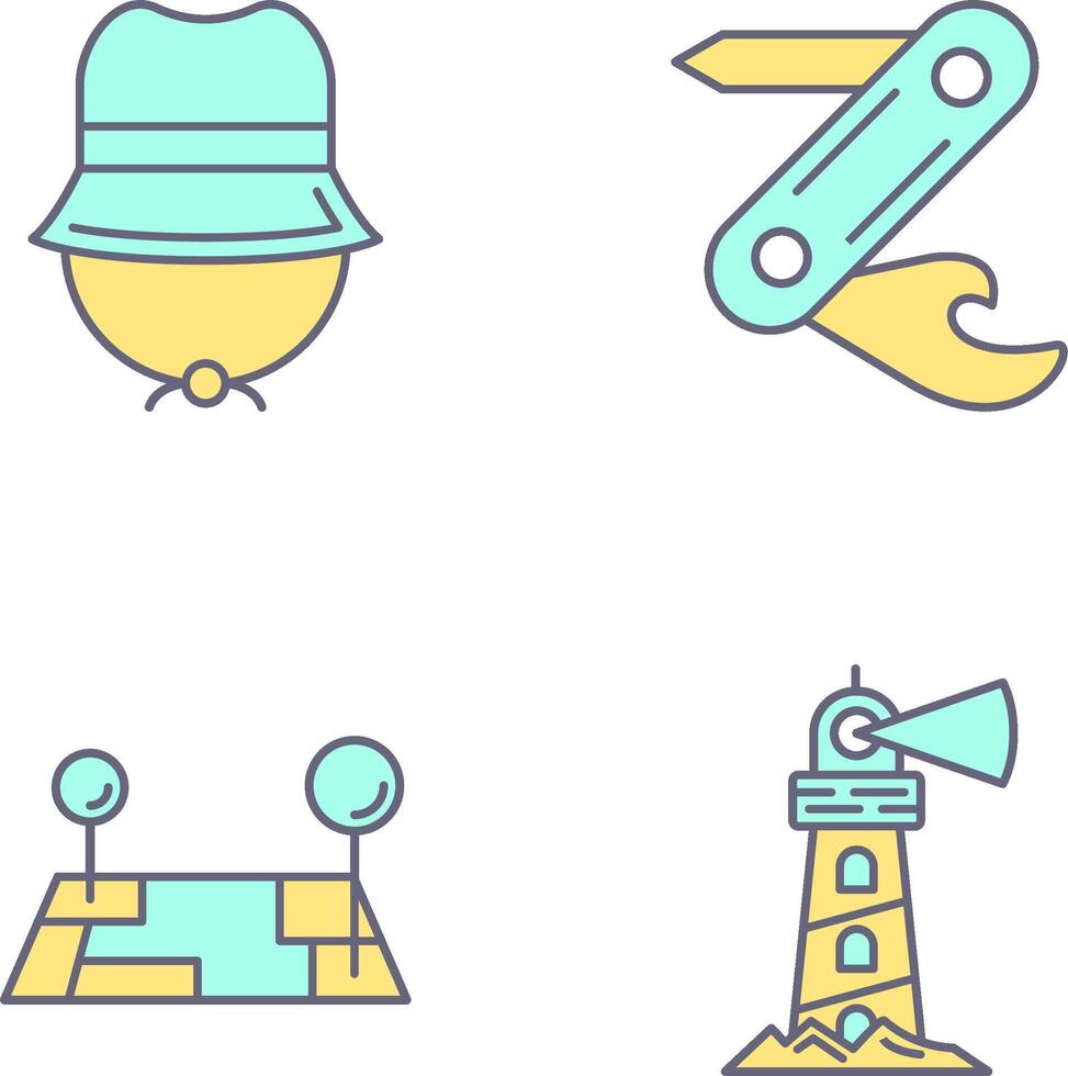 Camping Gas and Swiss Army Knife Icon vector