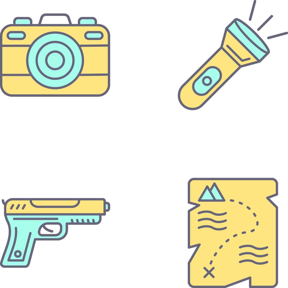 Camera and Flash Light Icon vector