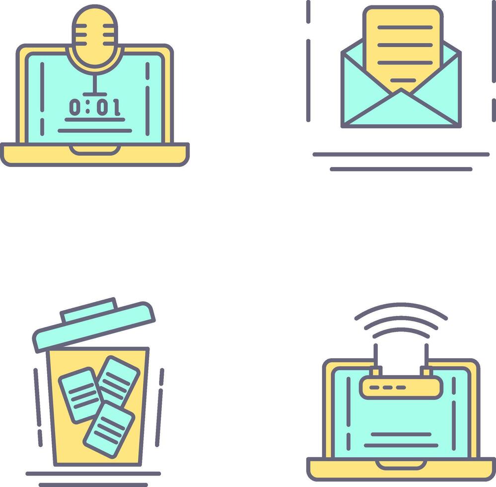 Voice Recorder and Email Icon vector
