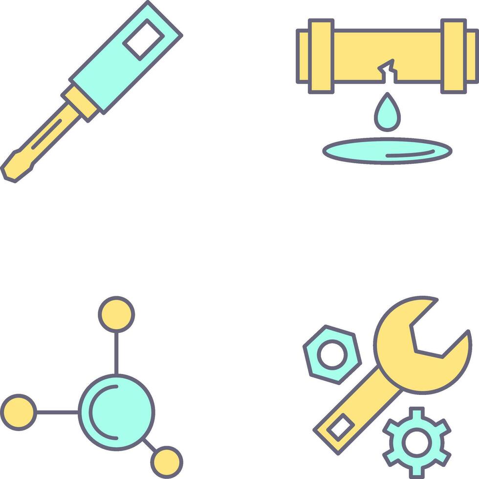 Screwdriver and Leak Icon vector