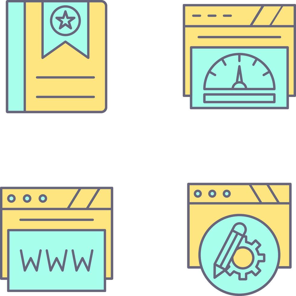 Bookmark and Speedometer Icon vector
