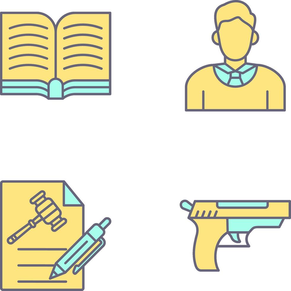 Book and Judge Icon vector